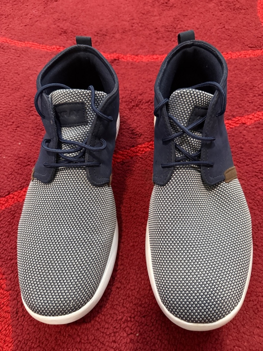 Men's Navy and Gray Knit Chukka Boots